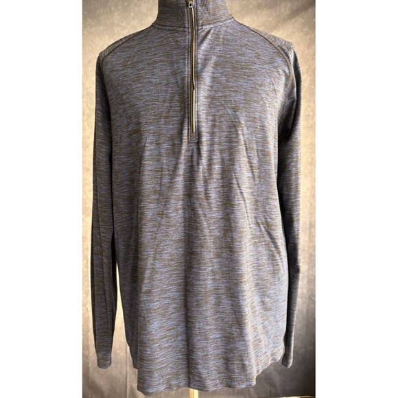 Lululemon Men's 1/4 Zip Workout Shirt Size XL Blue Heathered - Picture 1 of 7